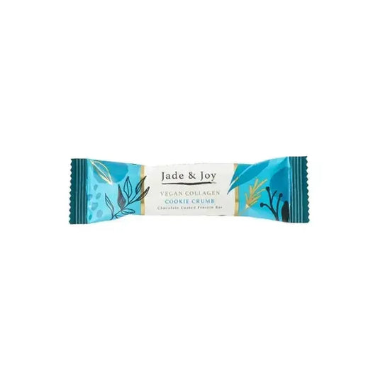 Jade & Joy vegan collagen cookie crumb bar packaging on a white background
