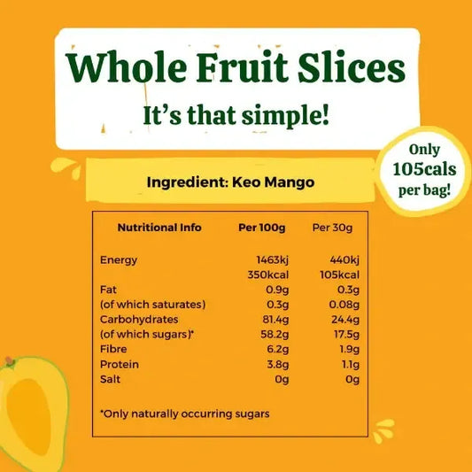 Soul Fruit Keo Manago Dried Fruit Snack ingredients