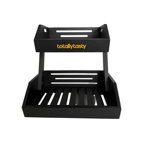 2 Tier Snack Display Rack - Black