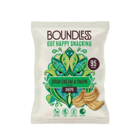 Bag of Boundless Sour Cream & Onion Chips on a white background
