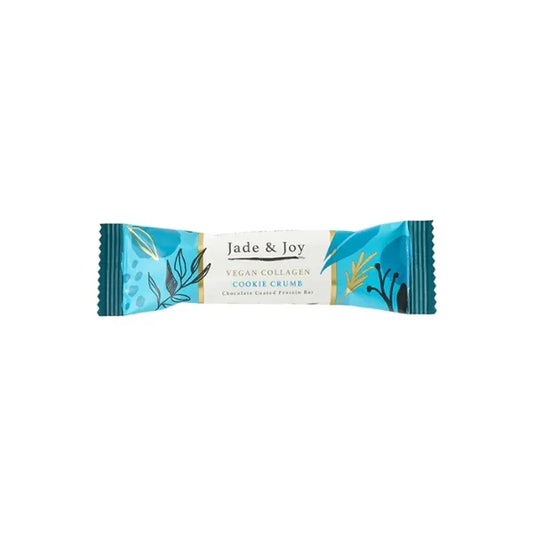 Jade & Joy vegan collagen cookie crumb bar packaging on a white background