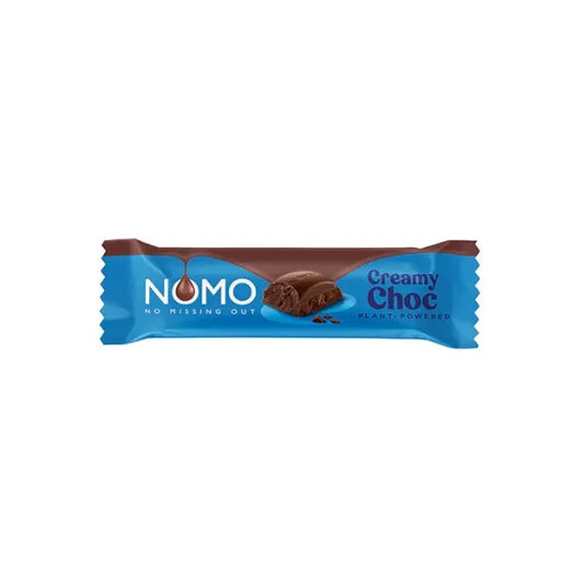 Nomo creamy chocolate bar packaging on a white background