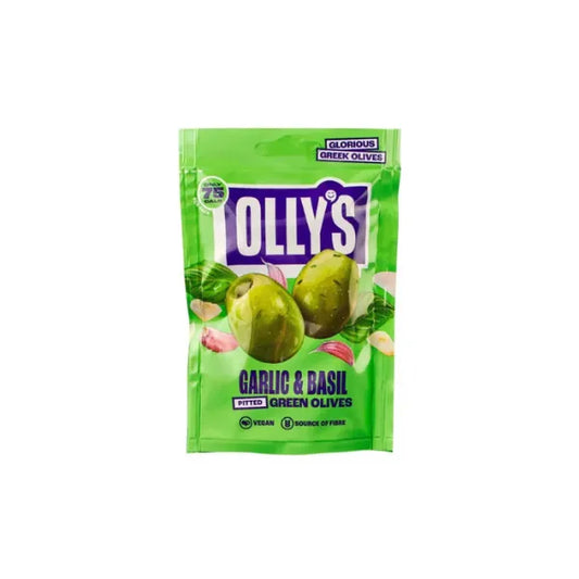 Olly's Olives - Basil & Garlic Green Olives 50g