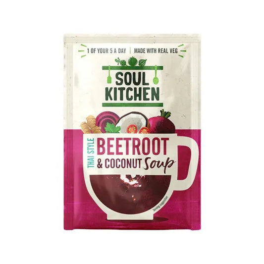 Soul Kitchen Thai Style Beetroot & Coconut Soup package on a white background