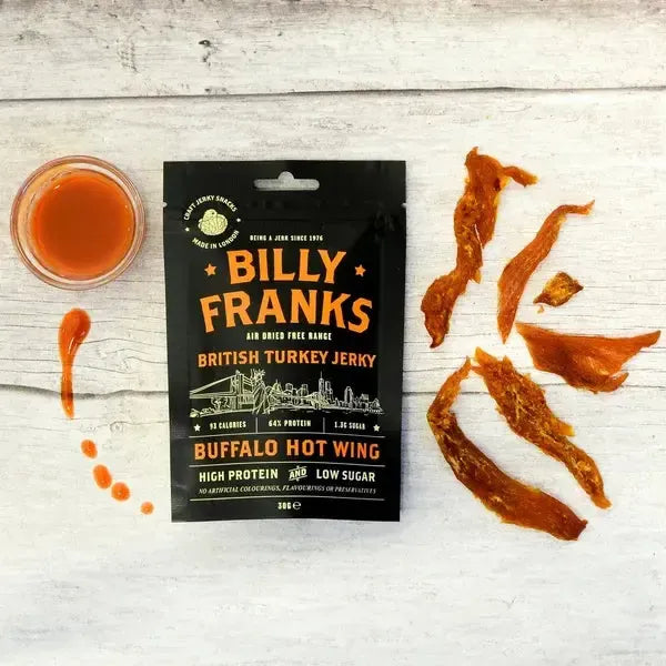 Billy Franks British Turkey Jerky Buffalo Hot Wing 30g