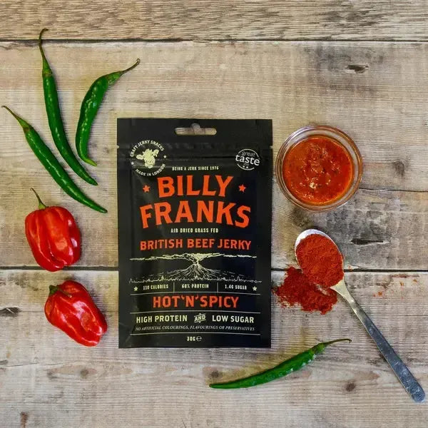 Billy Franks British Beef Jerky Hot n Spicy 30g
