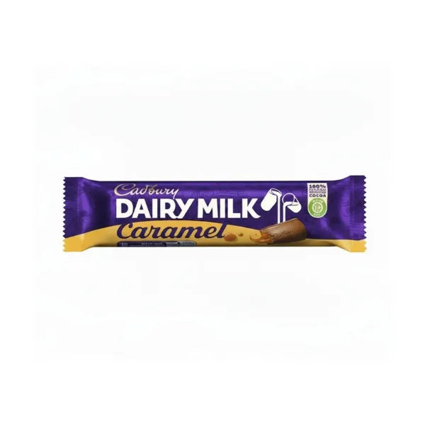 Cadbury Dairy Milk Caramel chocolate bar on a white background