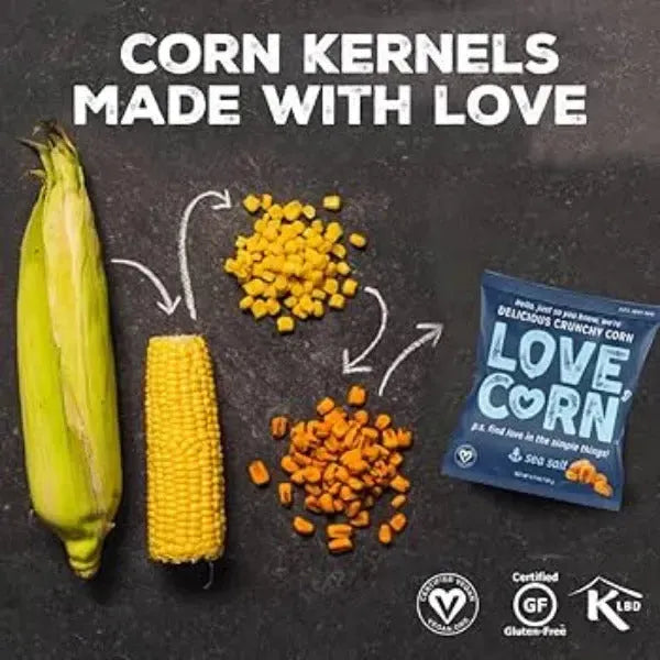 image of love corn sea salt flavour showing ingredients
