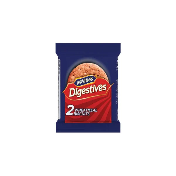 Pack of McVitie's Digestives wheatmeal biscuits on a white background