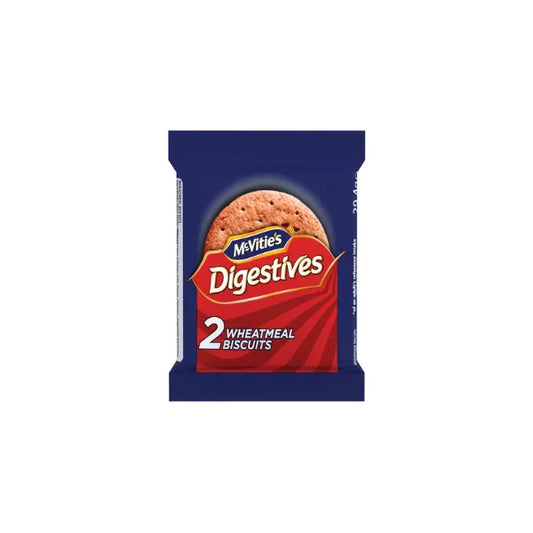 Pack of McVitie's Digestives wheatmeal biscuits on a white background