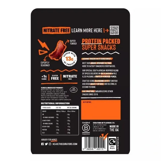 The Curators Original Beef Biltong 25g rear of pack